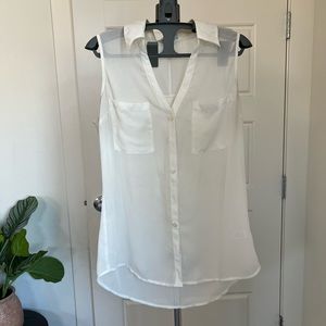 See through white Express blouse, size Medium